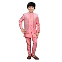 AHHAAAA Kids Ethnic Silk Blend Waistcoat Kurta Pyjama 3 Piece Sherwani Set For Boys |540|