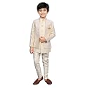 AHHAAAA Kids Ethnic Silk Blend Waistcoat Kurta Pyjama 3 Piece Sherwani Set For Boys |540|