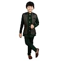AHHAAAA Kids Ethnic Silk Blend Waistcoat Kurta Pyjama 3 Piece Sherwani Set For Boys |540|