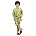 AHHAAAA Kids Ethnic Silk Indian Bollywood Style Print Indo-Western Sherwani Set For Boys 521MF