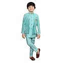 AHHAAAA Kids Ethnic Silk Indian Bollywood Style Print Indo-Western Sherwani Set For Boys 521MF