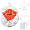AHIER Caviar Serving Set, Glass Chiller Serving Dish with 2P Caviar Spoons