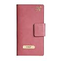 Ahimsa Leather Personalized Classy Leather 2pcs Travel Wallet for Men's &amp; Women's | Customized Unisex Travel Wallet with Name &amp; Charm(Peach)