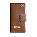 Ahimsa Leather Personalized Classy Leather 2pcs Travel Wallet for Men's &amp; Women's | Customized Unisex Travel Wallet with Name &amp; Charm (Brown)