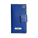 Ahimsa Leather Personalized Classy Leather 2pcs Travel Wallet for Men's & Women's | Customized Unisex Travel Wallet with Name & Charm (Blue)