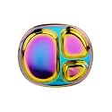Ahimsa Stainless Steel Kids Divided Plate, Rainbow, 1 Plate
