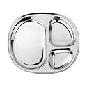 Ahimsa Stainless Steel Kids Divided Plate, Classic Stainless, 1 Plate