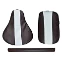 Pure Biking Seat Cover Brown &amp; White with Rear Foam Combo Set of 3 Compatible with Classic 350/500cc (2012-2020 Models)