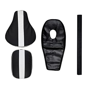 pure biking black amp white seat cover with tank cover rear foam combo set of 4 compatible with classic 350500cc 2012-2020 models