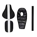 Pure Biking Black &amp; White Seat Cover with Tank Cover +Rear Foam Combo Set of 4 Compatible with Classic 350/500cc (2012-2020 Models)