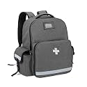 AHM Emergency Medical Backpack Empty, First Responder EMT Bag for EMS, Camping, Hiking, Home Health, Field Trips - Red (Bag Only)
