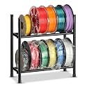 AHOWPD Desktop 3D Printer Filament Storage Rack - Tabletop 2-Tier Organizer for Filament Spools, Holds 5 Spools per Layer, for PLA/ABS/TPU Filament (2-Tier)