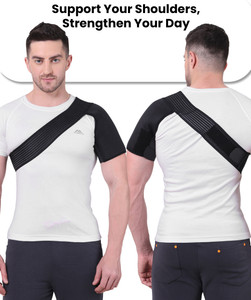 ahs products shoulder support brace with adjustable stretch strap belt for men  women shoulder support