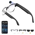 AI Smart Glasses with Camera, 8MP Anti-Shake Bluetooth Camera Glasses, Dual Mic Noise Reduction, Real Time Translation&Simultaneous Interpretation, 290mAh Capacity(W630)