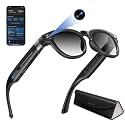 AI Smart Glasses with Camera 4K 1200P 8MP Video, Matte Sunglasses