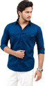AIA Men Regular Fit Solid Spread Collar Casual Shirt