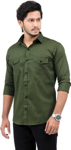 aia men slim fit solid slim collar casual shirt
