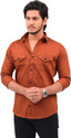 AIA Men Regular Fit Solid Spread Collar Casual Shirt
