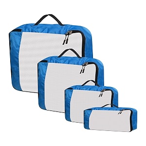 packing cubes for travel organizer clothes laundry compression suitcase luggage storage travelling pouches bags organiser polyester set of 41l1m1s1slim sky blue
