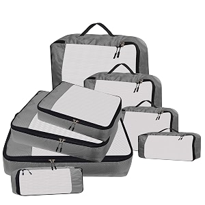 packing cubes for travel organizer clothes laundry compression suitcase luggage storage travelling pouches bags organiser polyester set of 82l2m2s2slim grey