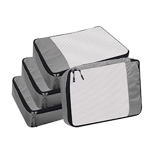 packing cubes for travel organizer clothes laundry compression suitcase luggage storage travelling pouches bags organiser polyester medium-pack of 4 grey