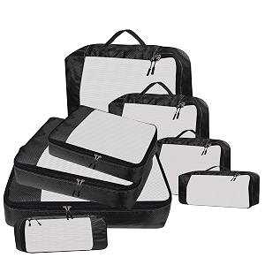 packing cubes for travel organizer clothes laundry compression suitcase luggage storage travelling pouches bags organiser polyester set of 82l2m2s2slim black