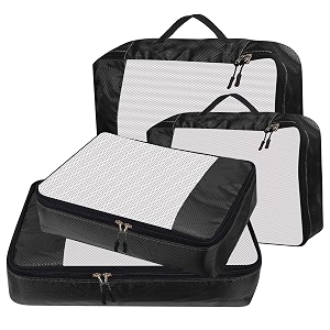 packing cubes for travel organizer clothes laundry compression suitcase luggage storage travelling pouches bags organiser polyester set of 42l2m black