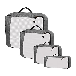 packing cubes for travel organizer clothes laundry compression suitcase luggage storage travelling pouches bags organiser polyester set of 41l1m1s1slim grey