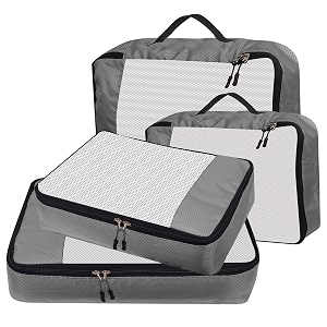 packing cubes for travel organizer clothes laundry compression suitcase luggage storage travelling pouches bags organiser polyester set of 42l2m grey