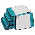 Packing Cubes For Travel Organizer Clothes Laundry Compression Suitcase Luggage Storage Travelling Pouches Bags Organiser, Polyester (LARGE-PACK OF 4, Airport Blue)