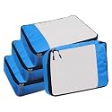 Packing Cubes For Travel Organizer Clothes Laundry Compression Suitcase Luggage Storage Travelling Pouches Bags Organiser, Polyester (LARGE-PACK OF 4, Sky Blue)
