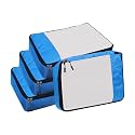 Packing Cubes For Travel Organizer Clothes Laundry Compression Suitcase Luggage Storage Travelling Pouches Bags Organiser, Polyester (MEDIUM-PACK OF 4, Sky Blue)