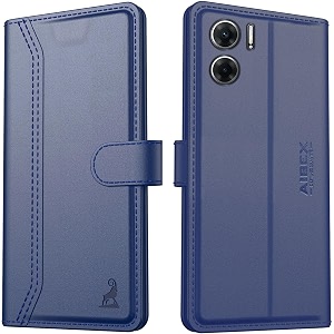 aibex  redmi 11 prime 5g flip cover leather finish  inside tpu with card pockets  wallet stand  complete protection flip case blue