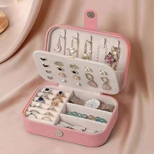 aibzi jewellery case earring organizer box mini jewellery boxportable jewelry box storage for multicolor jewellary vanity box