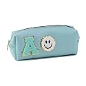 AICA Gifts Personalized Leather Pencil Pouch Blue