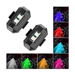 aicel 2pcs mini led strobe lights upgrade 7 colors led aircraft strobe lights usb charging magnetic lights night signal emergency warning light for car motorcycle bike drone