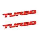 AICEL Turbo Car Emblem, 2 PCS 3D Metal Turbo Badge for Auto Side Body Fender Trunk, Automotive Replacement Decoration Decal Sticker, Tailgate Letter Nameplate for All Cars, Truck, SUV
