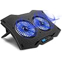 AICHESON Laptop Cooling Cooler Pad for 15.6" - 17.3" Notobooks, Metal Panel, 2 Big Turbofans