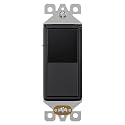 AIDA 1 Pack 3 Way Rocker Decora Light Switch, 15 Amp Self-grounding Electrical Light Switches, Residential Grade, UL Listed, Glossy Black