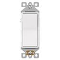 AIDA 1 Pack Single Pole Rocker Decora Light Switch, 15 Amp Self-grounding Electrical Light Switches, Residential Grade, UL Listed, Matte White