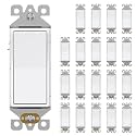 AIDA 20 Pack 3 Way Decorator Switch White, Electric Switches, Light Switch 15Amp, 120/277 Volt, 3 Way Rocker Switch, Wall Replacement, Self-Grounding, Residential Grade, UL Listed