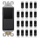 AIDA 3 Way Decorative Light Switch, Electric Switches,15Amp, 120/277 Volt, 3 Way Rocker Switch, Wall Switch Replacement, Self-Grounding, Residential/Commercial Grade, UL Listed 20 Pack, Glossy Black
