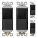 AIDA 4 Pack 3 Way Rocker Decora Light Switch, 15 Amp Self-grounding Electrical Light Switches, Residential Grade, UL Listed, Glossy Black