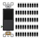 AIDA 50 Pack 4 Way Switch Decorative Light Switch, 15Amp, 120/277 Volt, 4 Way Decorative Light Rocker Switch Replacement, Self-Grounding, Residential and Commercial Grade, UL Listed