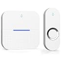 AIDA Lighted Wireless Doorbell for Home, Waterproof Battery Doorbell Wireless 1,000ft Range, 5 Volume Levels with 58 Chimes & LED Flash on Receiver (White, 1 Button & 1 Receiver)