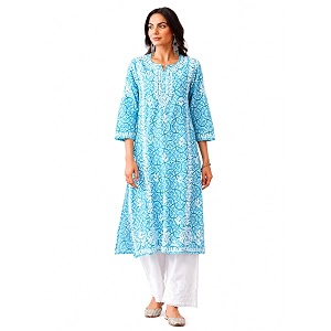 Aidah Chikankari Mulmul Straight Kurta Chikankari