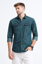 AIDAN PAUL Men Washed Casual Green Shirt