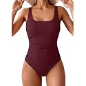 Aidonger One Piece Swimsuit for Women Ribbed