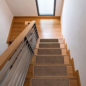 live beautiful  lifesaver collection utility non-slip ribbed stair treads brown 834x2834 inch 3 pcs set