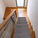 Live Beautiful ! Lifesaver Collection Utility Non-Slip Ribbed Stair Treads (Grey, 8"x28" inch 5 pcs Set)